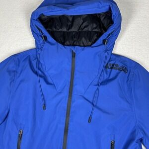 Superdry‎ Elite Windcheater Jacket Mens Medium Blue Hooded Full Zip M50001SR